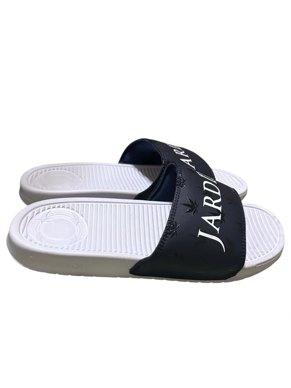 JARDÍN APPAREL Men’s Blue Leaf Slides Collaboration with SANDALBOYZ